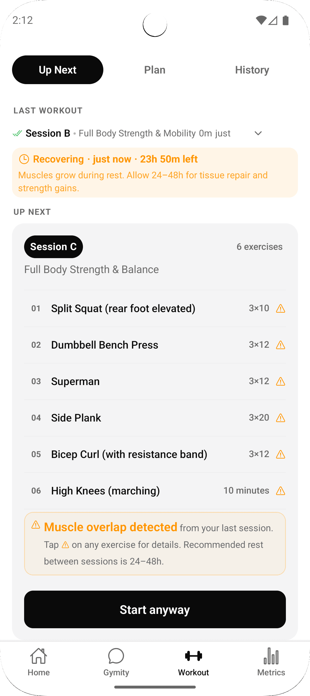 Muscle overlap detection