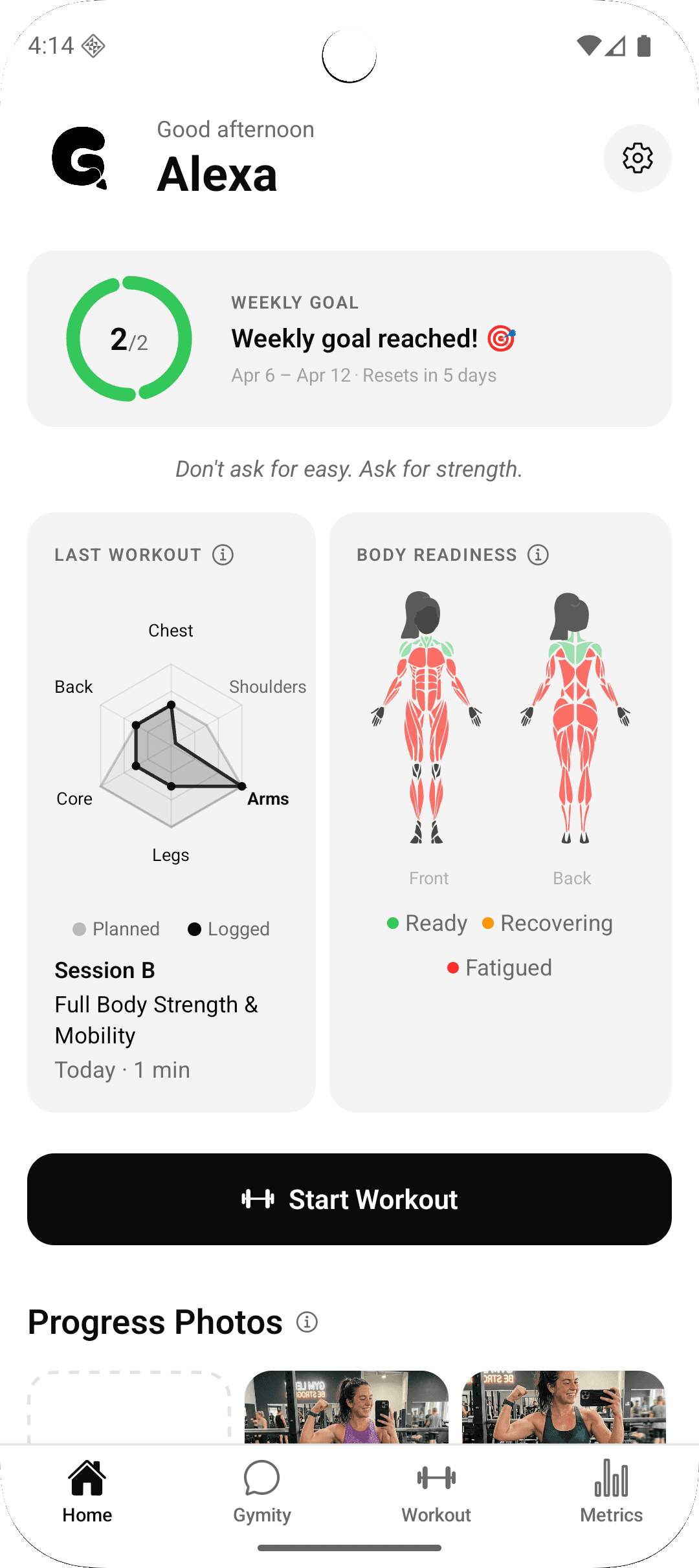 ChatGymity adaptive dashboard
