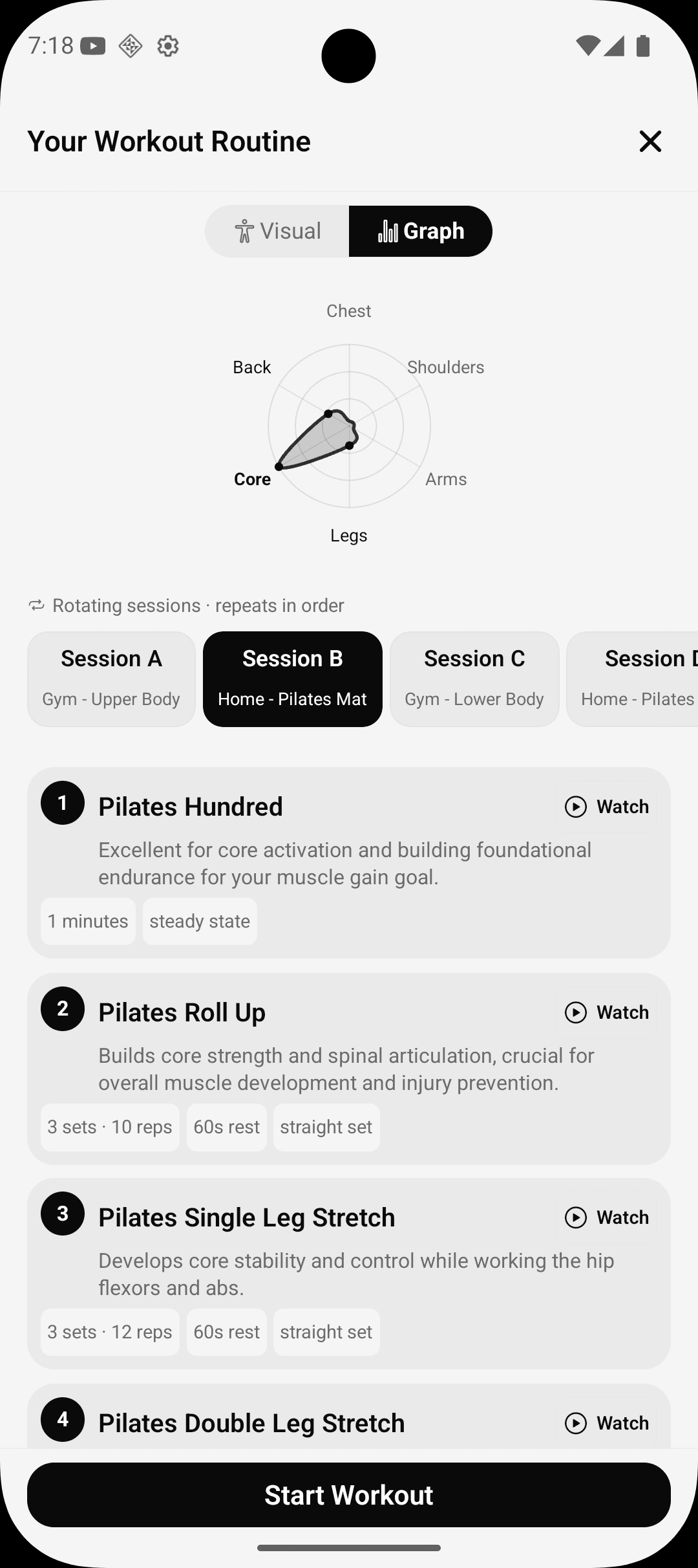 Workout plan — built from your training history